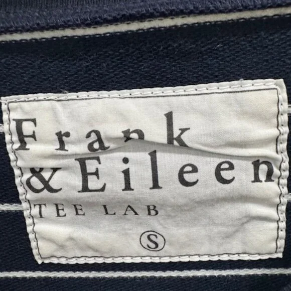 FRANK & EILEEN Tee Lab Long Sleeve Striped Top Navy Blue & White - Picture 2 of 4